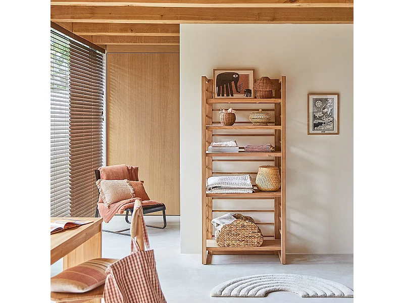 Kinder-Bücherregal Sera aus Teakholz 80x180