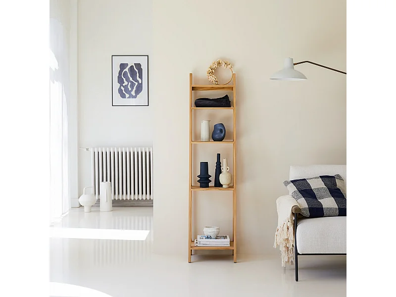 Bibliothèque en bois de Teck 40x160 Bahya Step