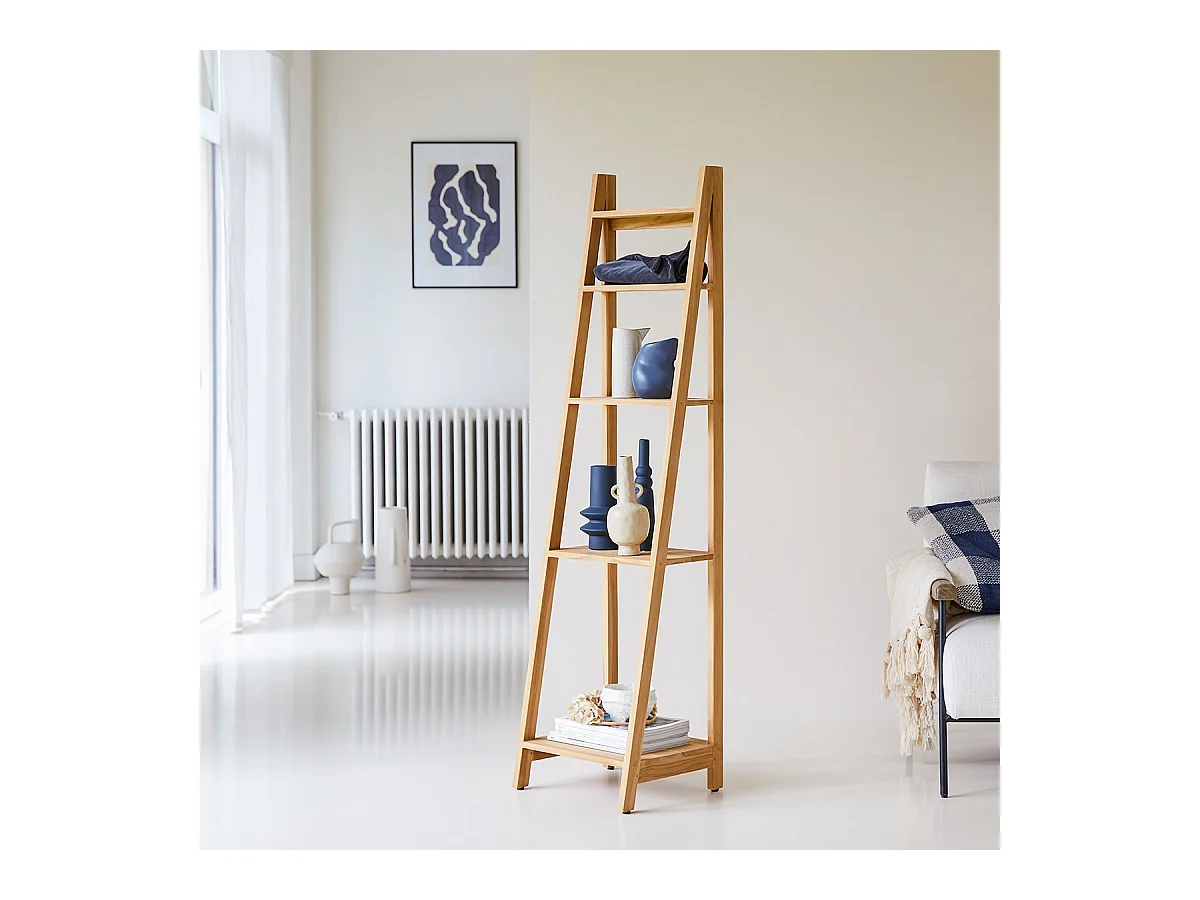 Libreria in legno di Teak 40x160 Bahya Step