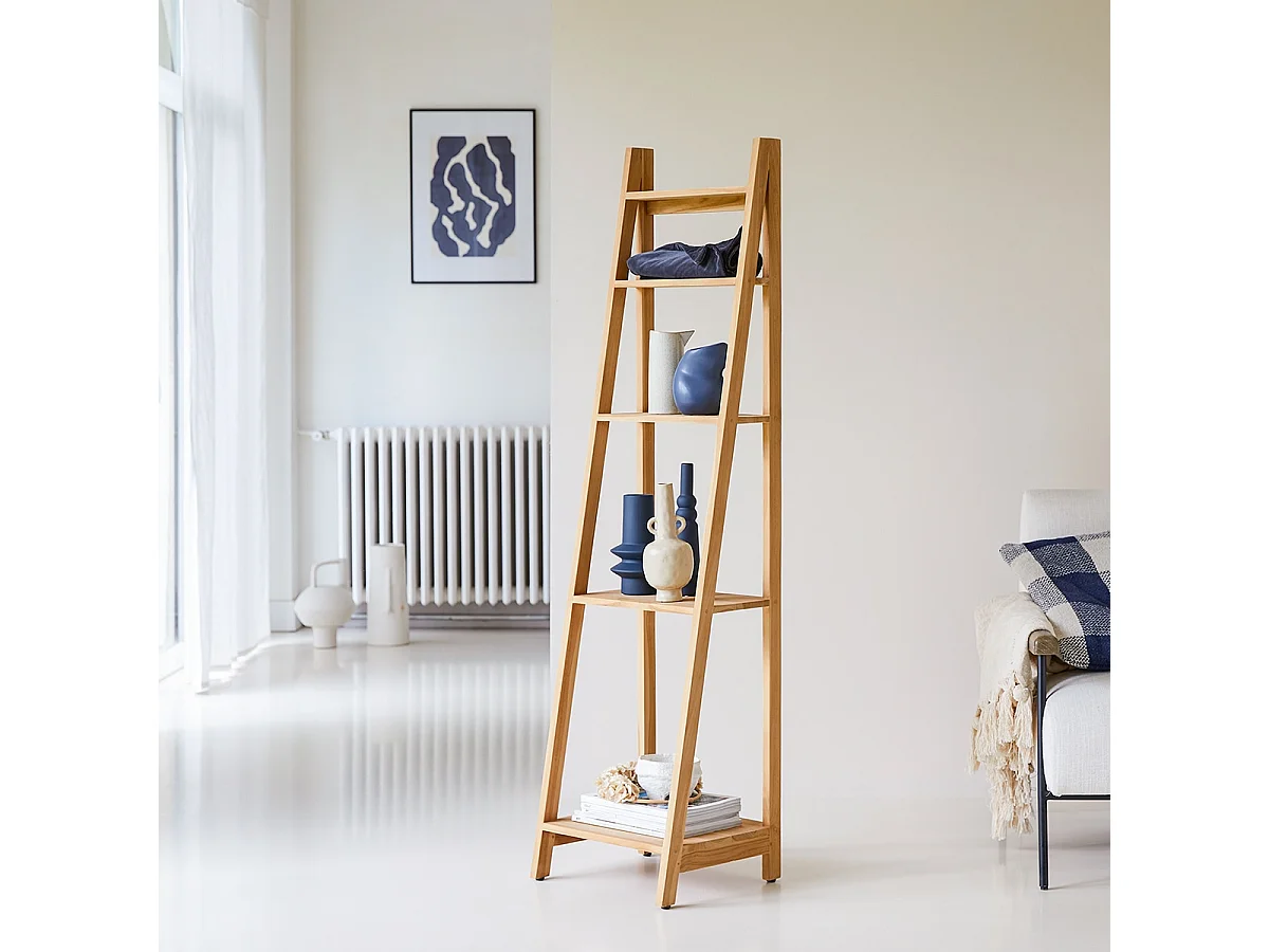 Bahya - Bookcase in solid teak