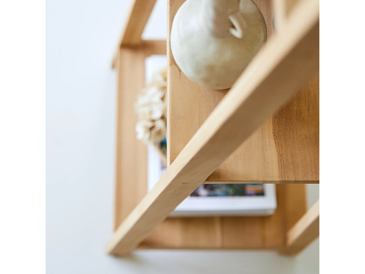 Bahya - Bookcase in solid teak