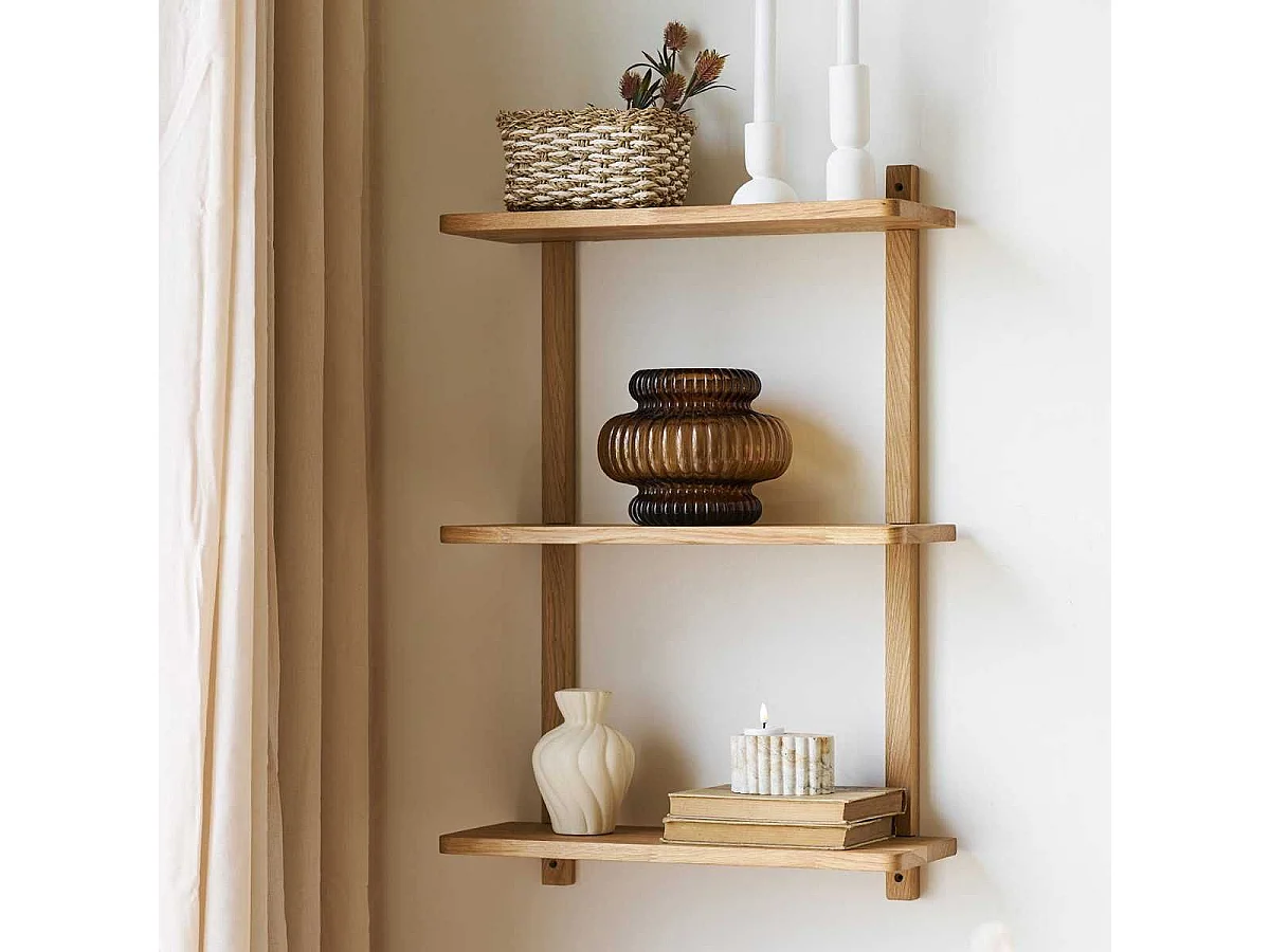 Etagère murale 3 niveaux en chêne massif - VALLY