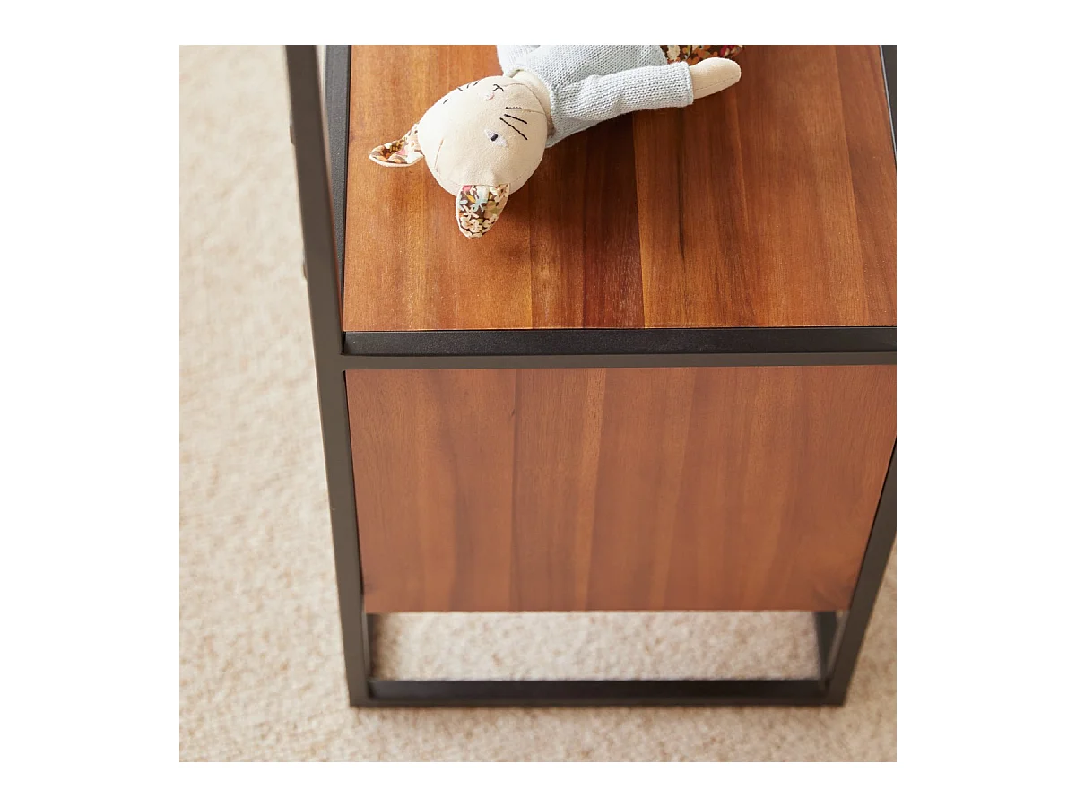 Kinderbücherregal aus massiver Akazie und Metall 175 cm Agra