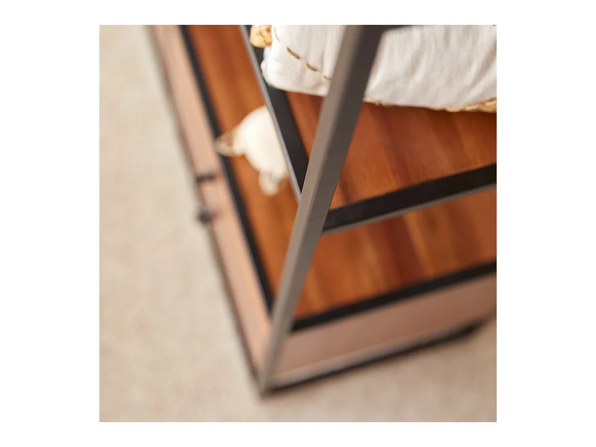 Kinderbücherregal aus massiver Akazie und Metall 175 cm Agra