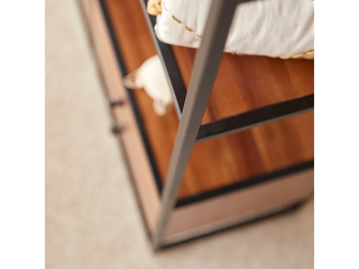 Kinderbücherregal aus massiver Akazie und Metall 175 cm Agra