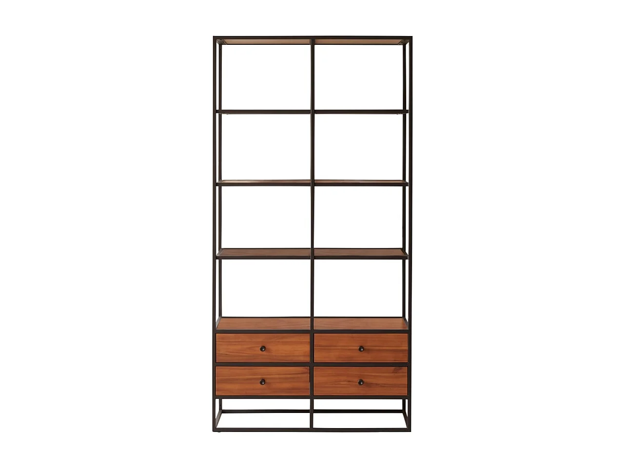 Kinderbücherregal aus massiver Akazie und Metall 175 cm Agra