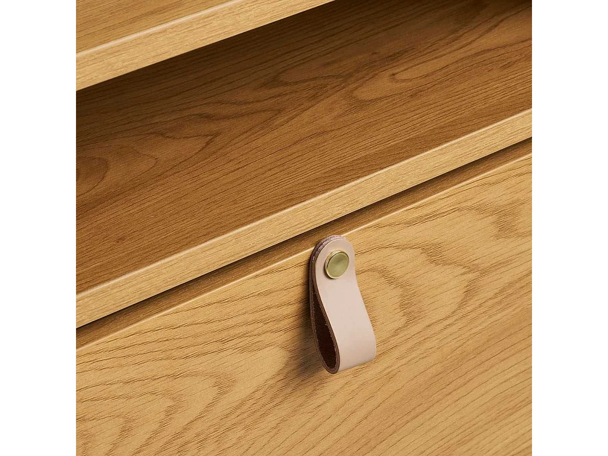 Meuble à chaussures 2 portes basculantes en mélaminé aspect chêne clair - VALTIS