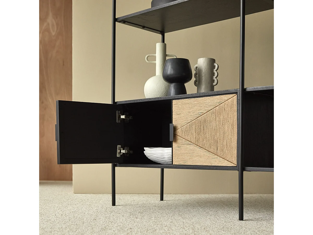 Libreria in legno di mango massello e metallo Fidèle