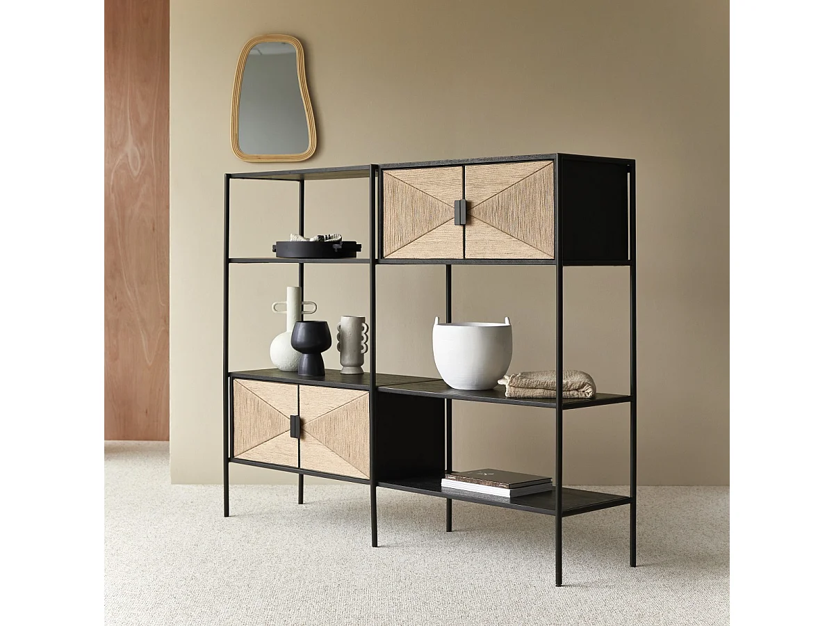 Libreria in legno di mango massello e metallo Fidèle