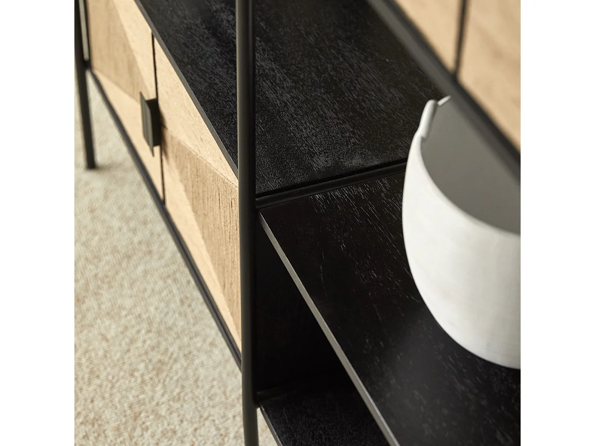 Libreria in legno di mango massello e metallo Fidèle