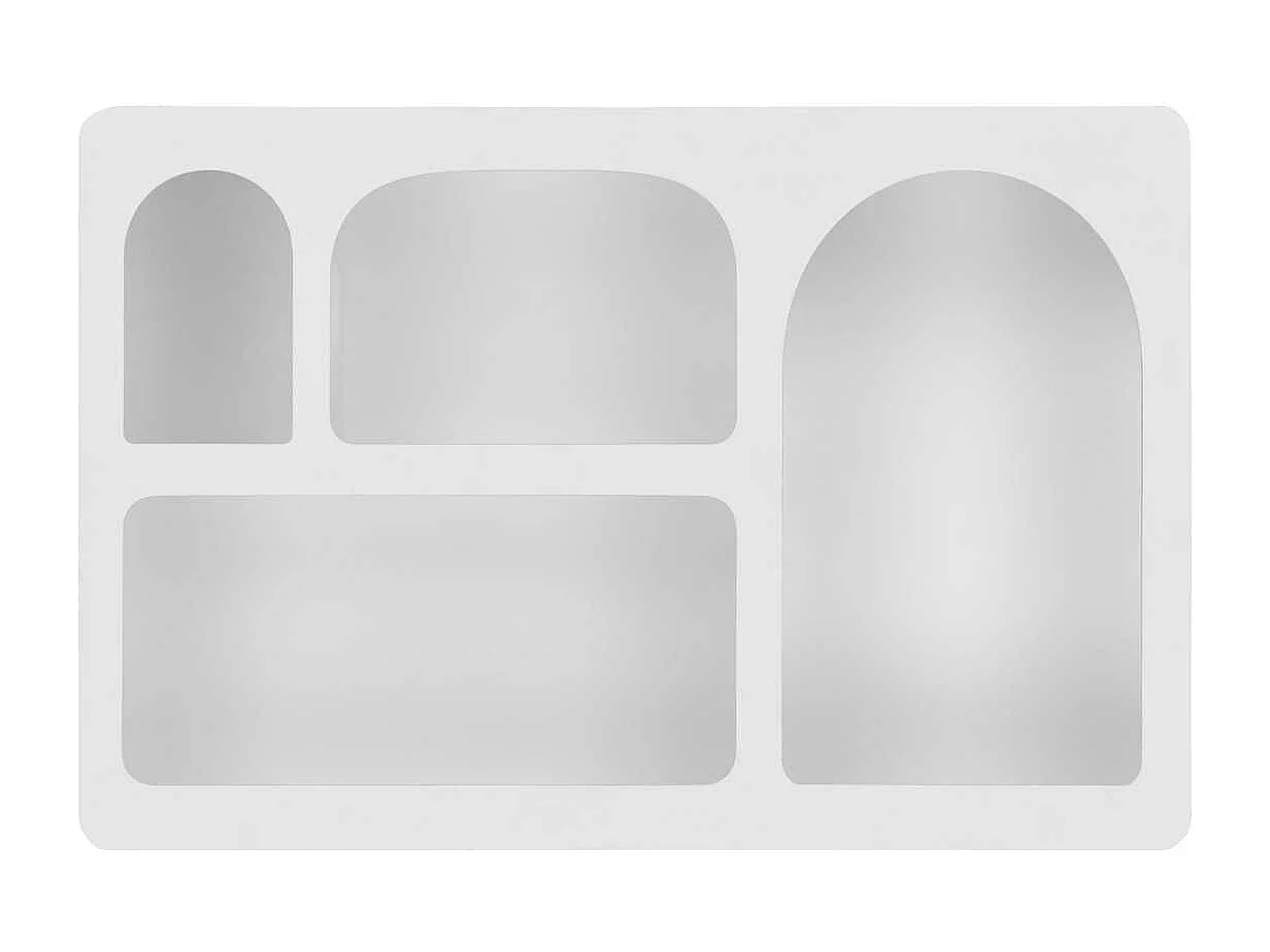 Etagère murale atypique 4 niches en MDF laqué blanc - SHIREL