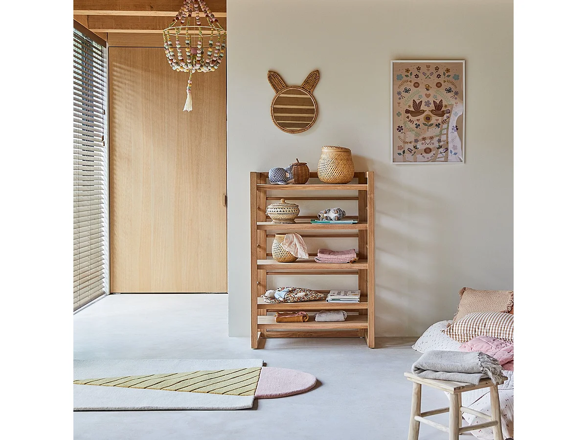 Sera - Bücherregal für Kinder aus Teakholz 80 x 115 cm