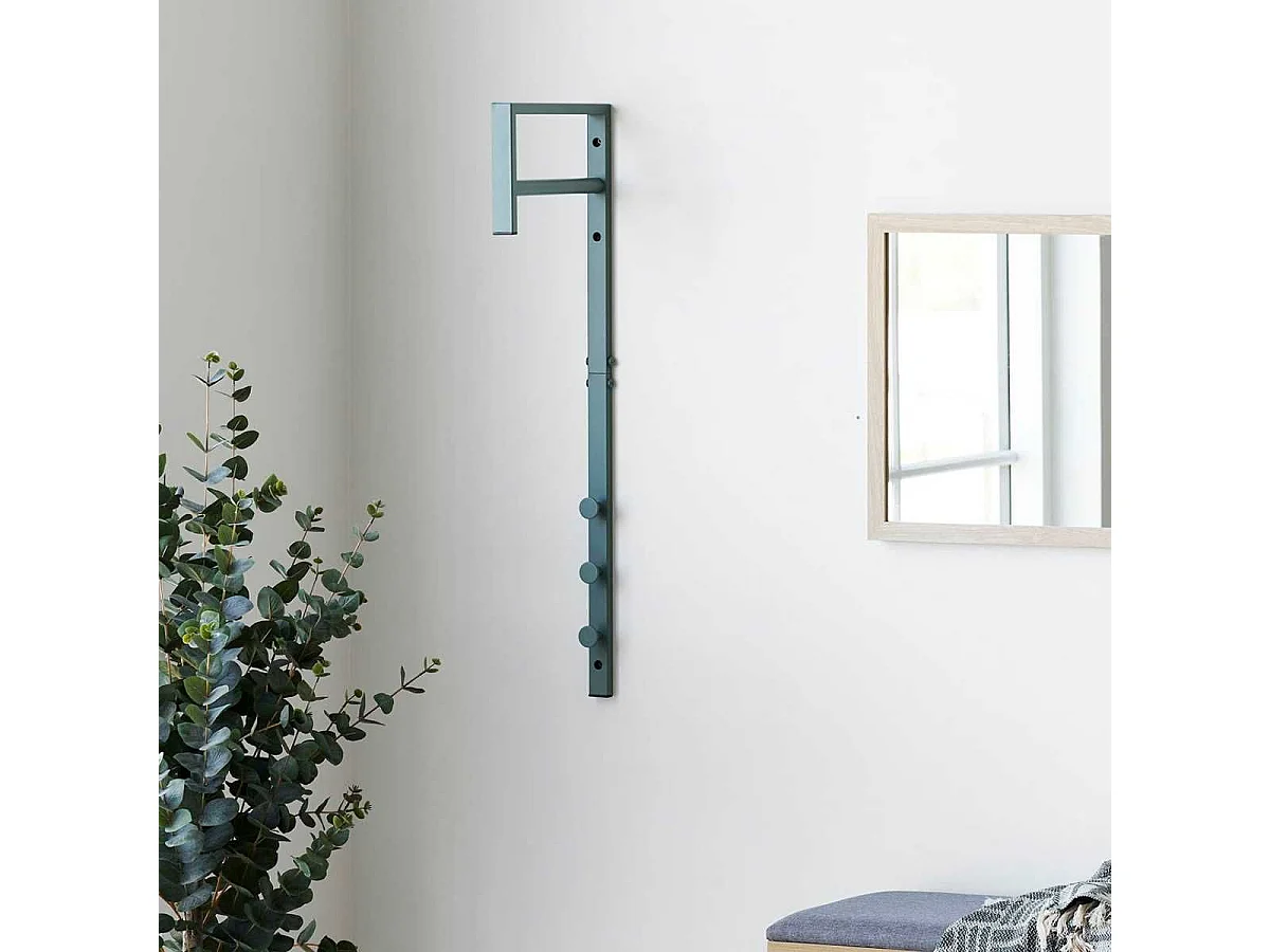 Portant Mural en Métal vert avec Penderie et Patères - BLORF