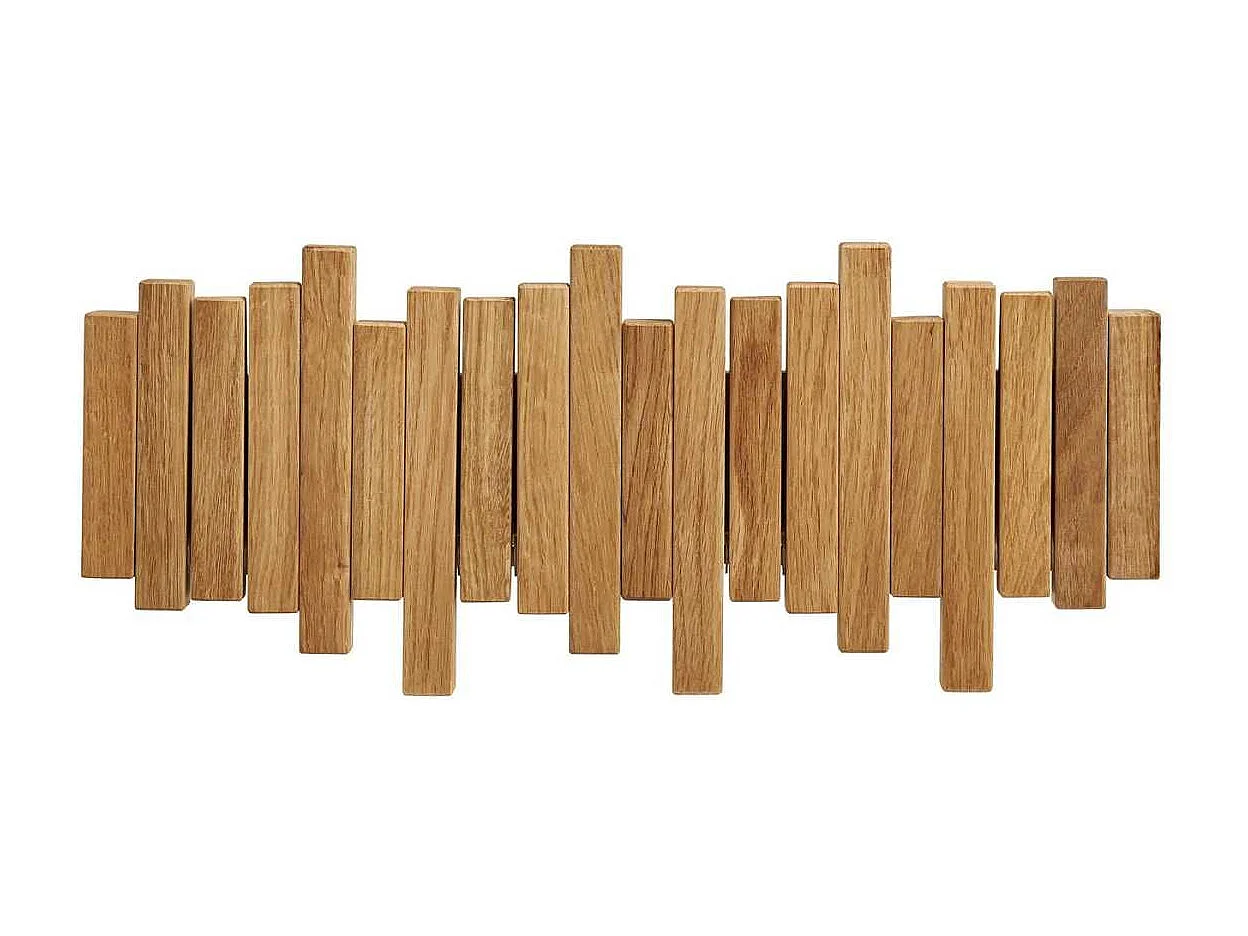 Portant Mural en chêne avec Patères Mobiles - YANELL