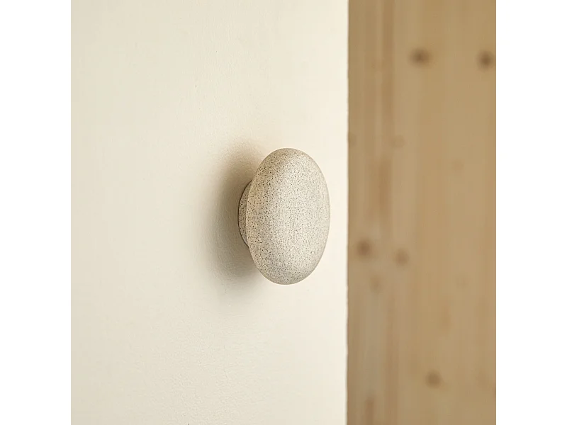 Patère ronde en terrazzo Eda, cream