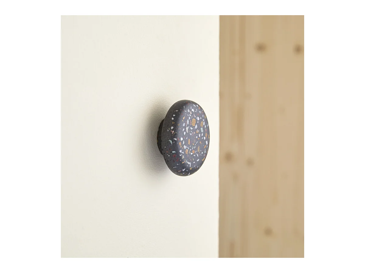 Patère ronde en terrazzo Eda, confetti