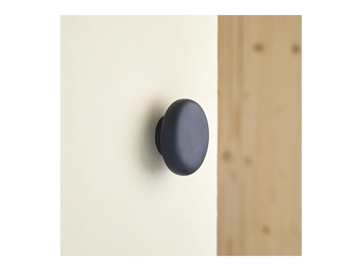 Patère ronde en terrazzo Eda, black