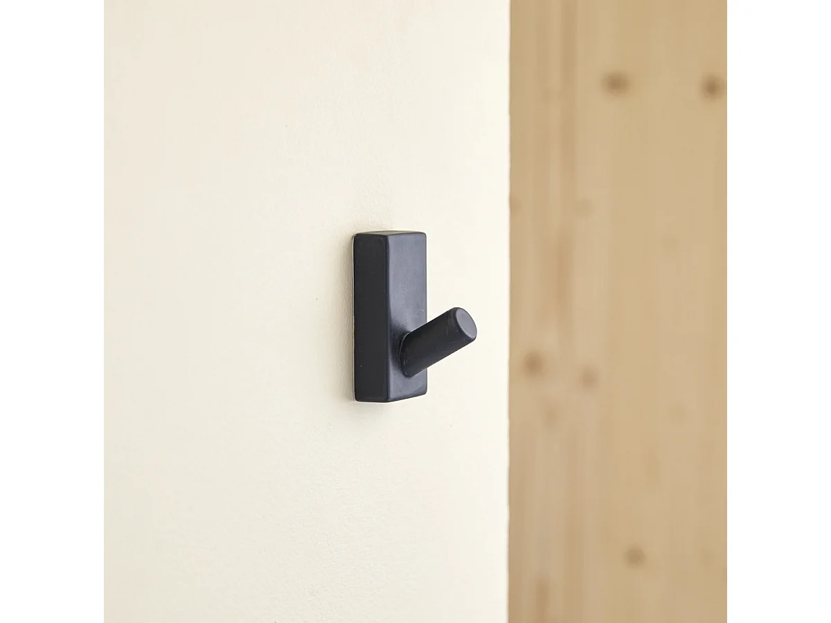 Patère rectangulaire en terrazzo Sara, black