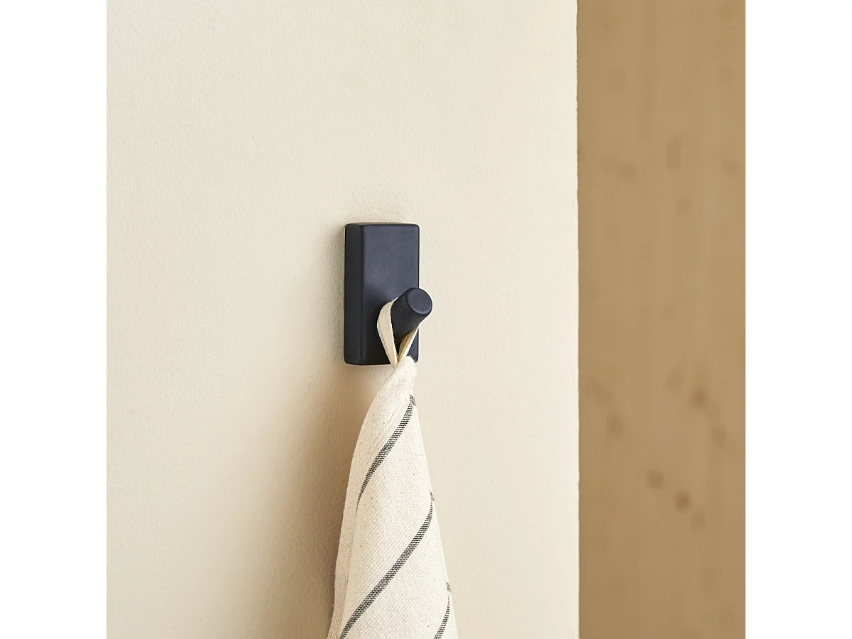 Patère rectangulaire en terrazzo Sara, black