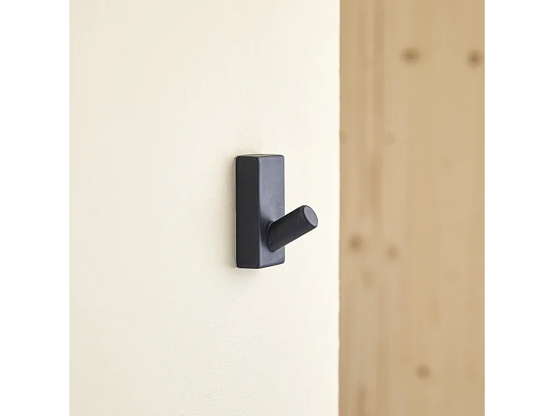 Patère rectangulaire en terrazzo Sara, black