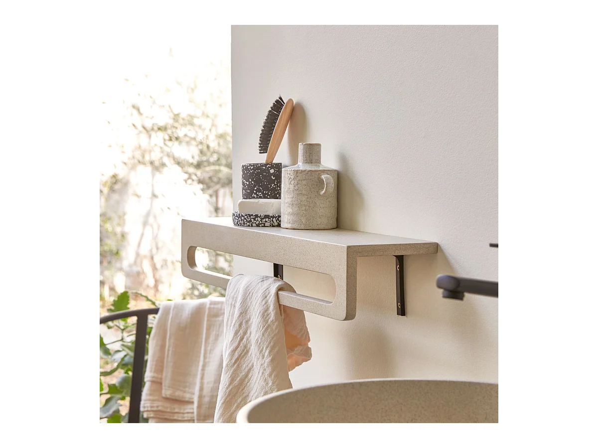 Porte serviette mural en terrazzo cream Clea