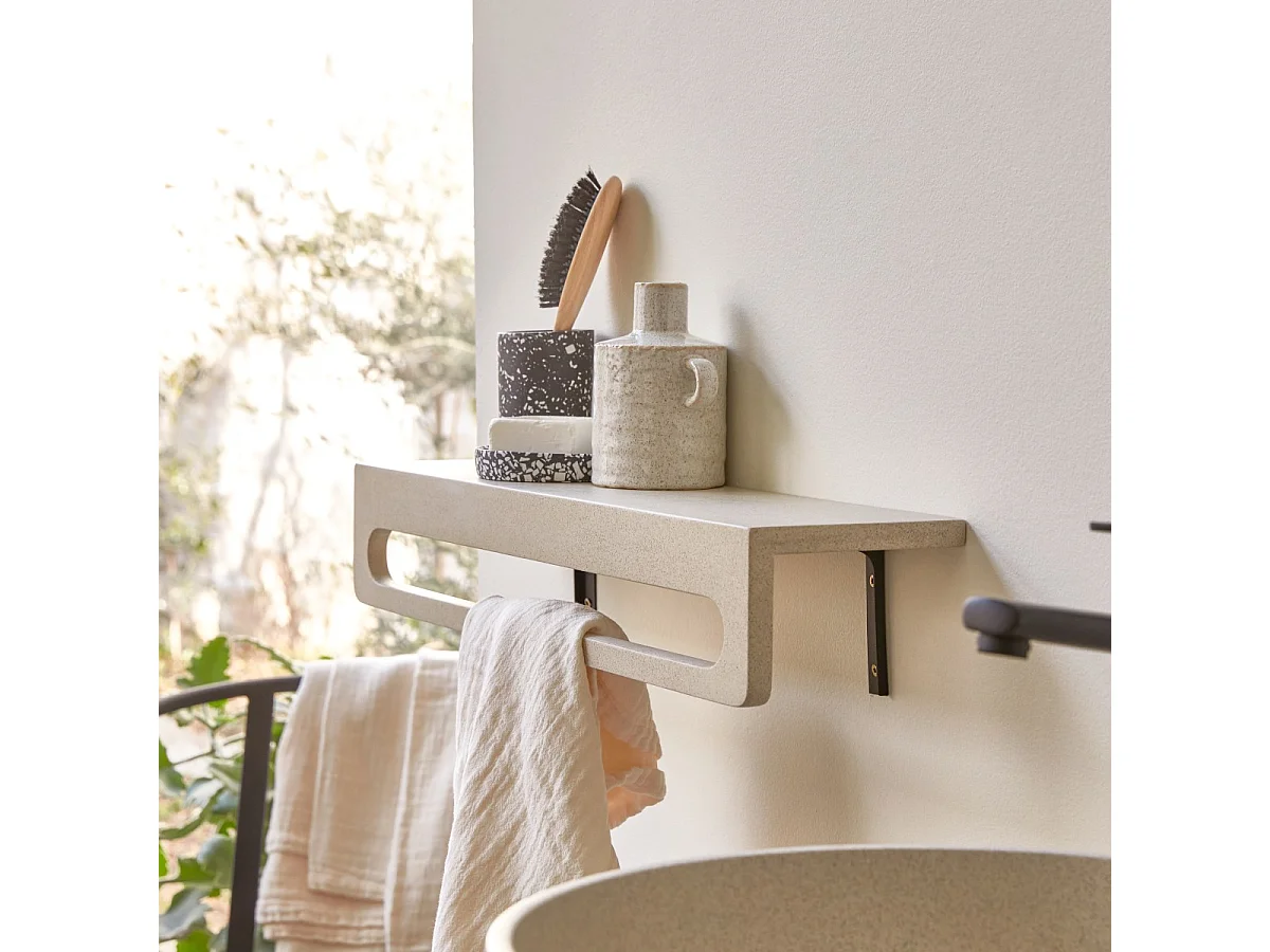 Porte serviette mural en terrazzo cream Clea