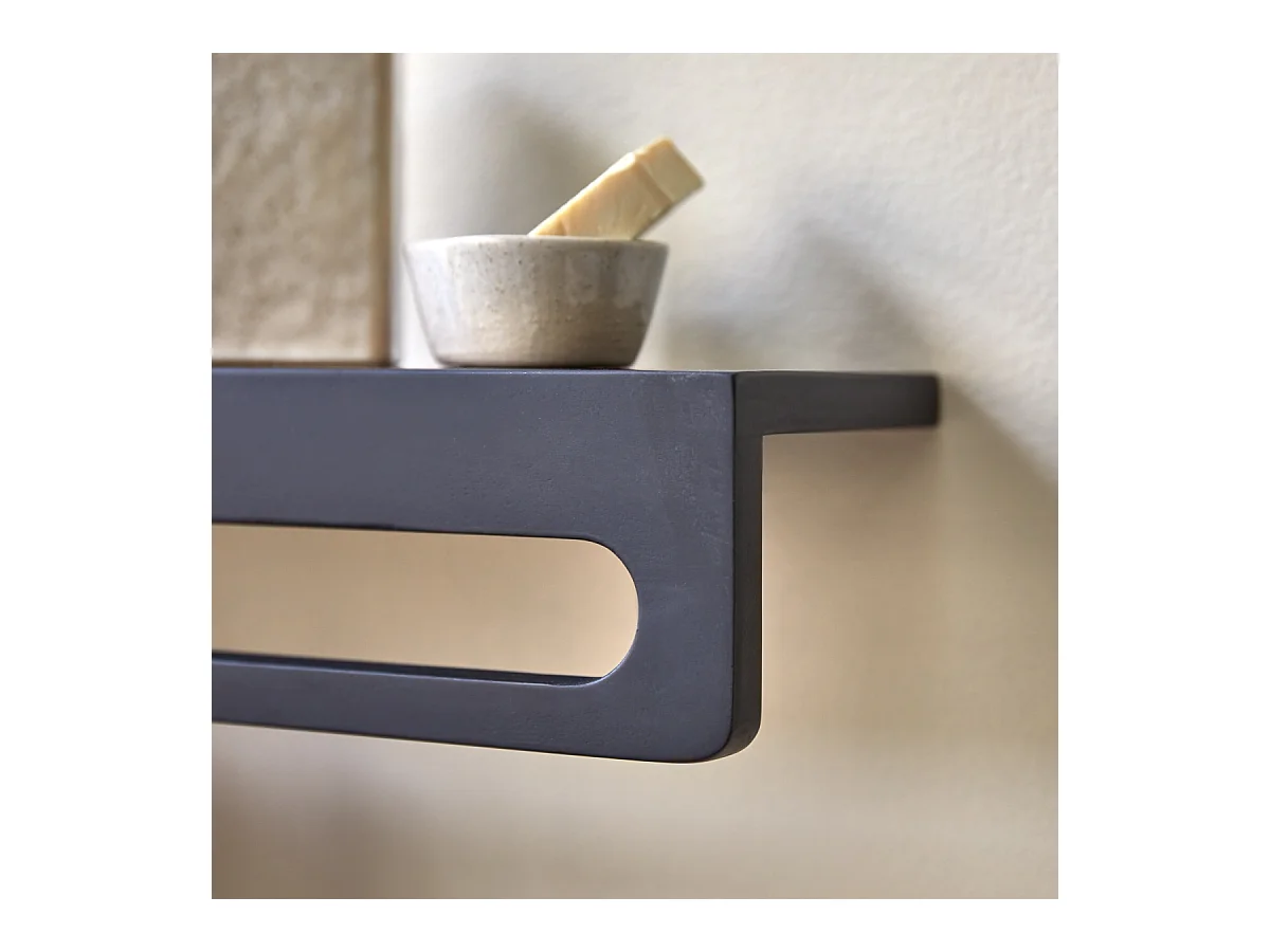 Porte serviette mural en terrazzo black Clea