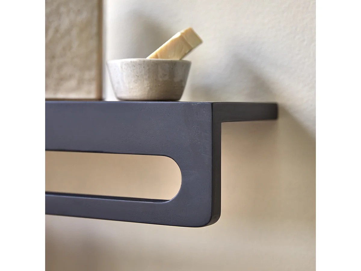 Porte serviette mural en terrazzo black Clea