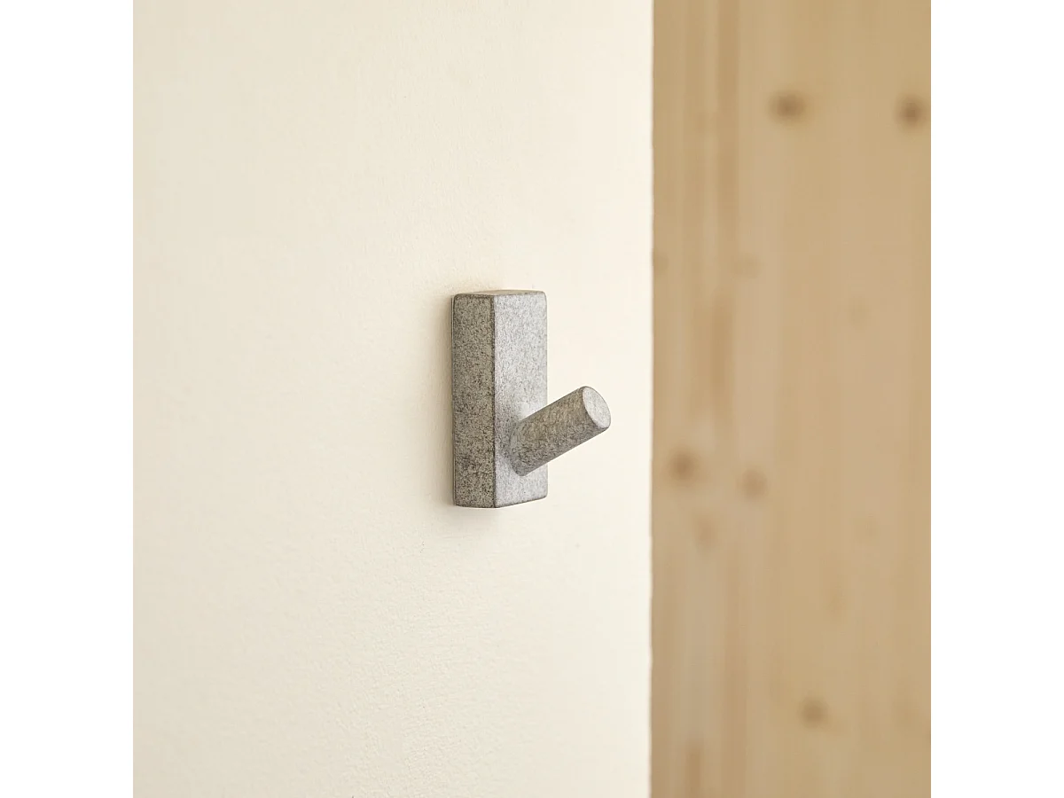 Patère rectangulaire en béton Sara, grey