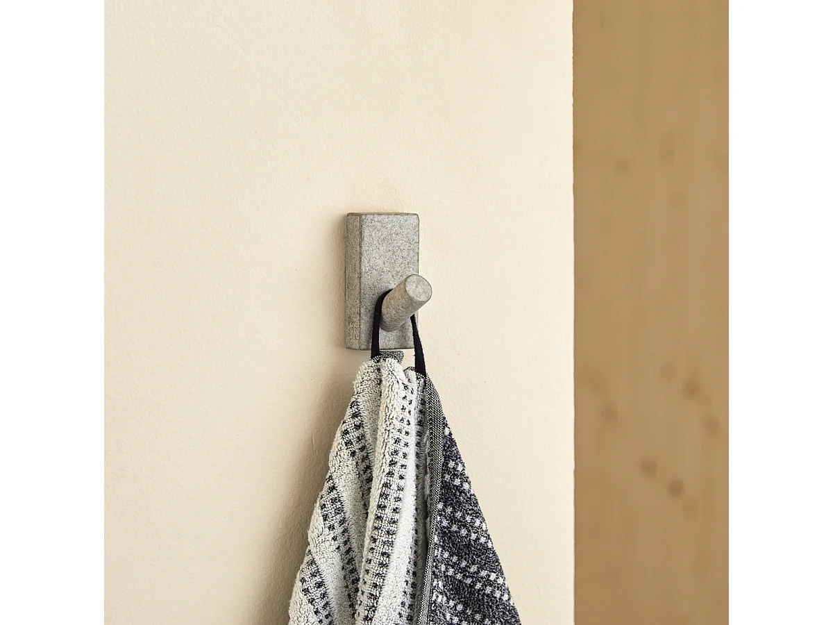 Patère rectangulaire en béton Sara, grey