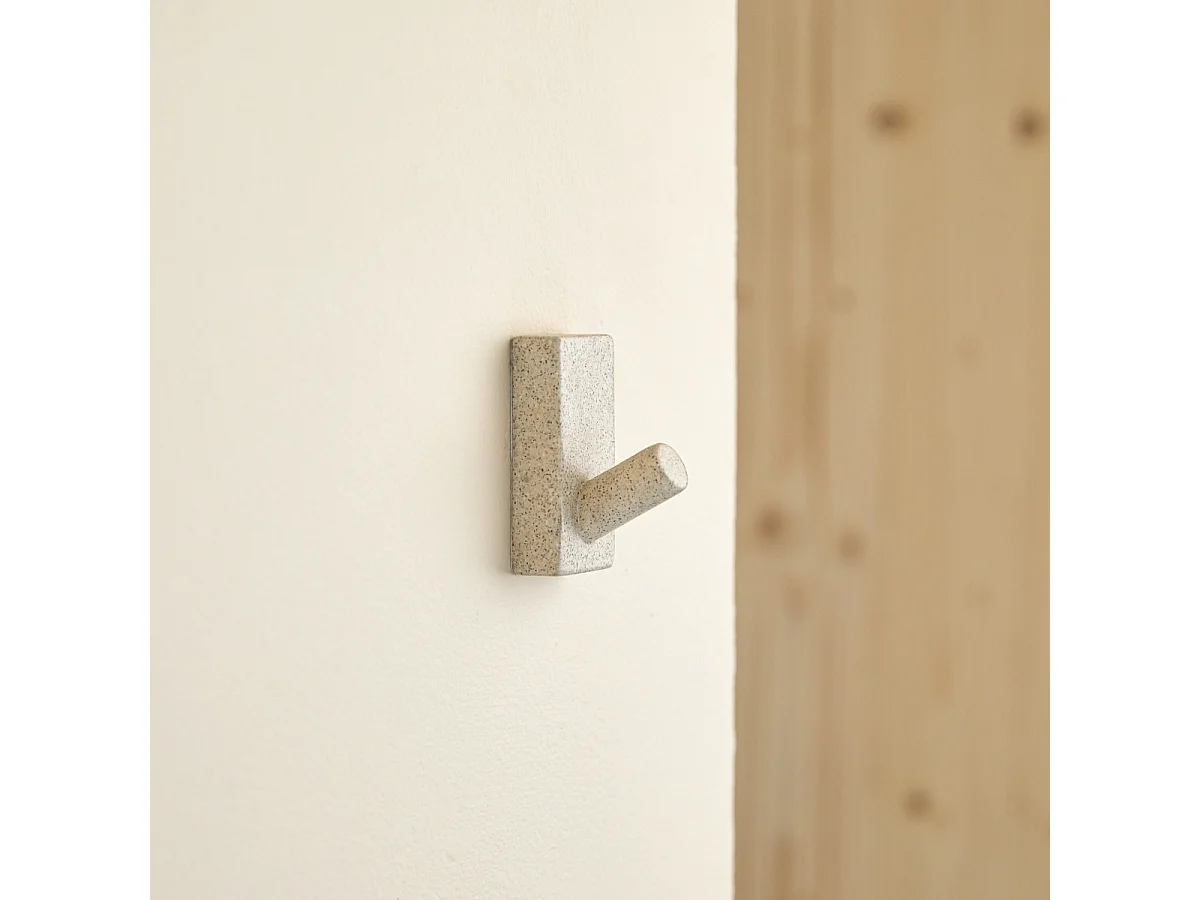 Patère rectangulaire en terrazzo Sara, cream