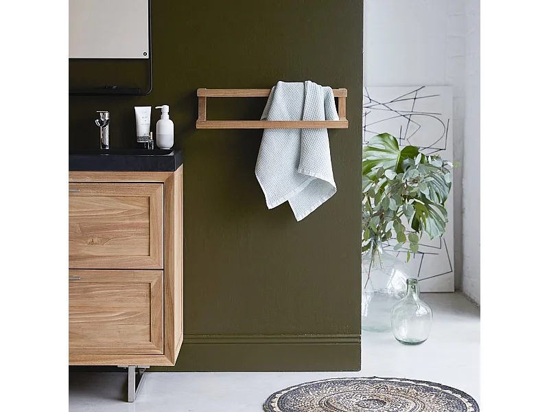 Porte serviette en bois de teck 60 Leo