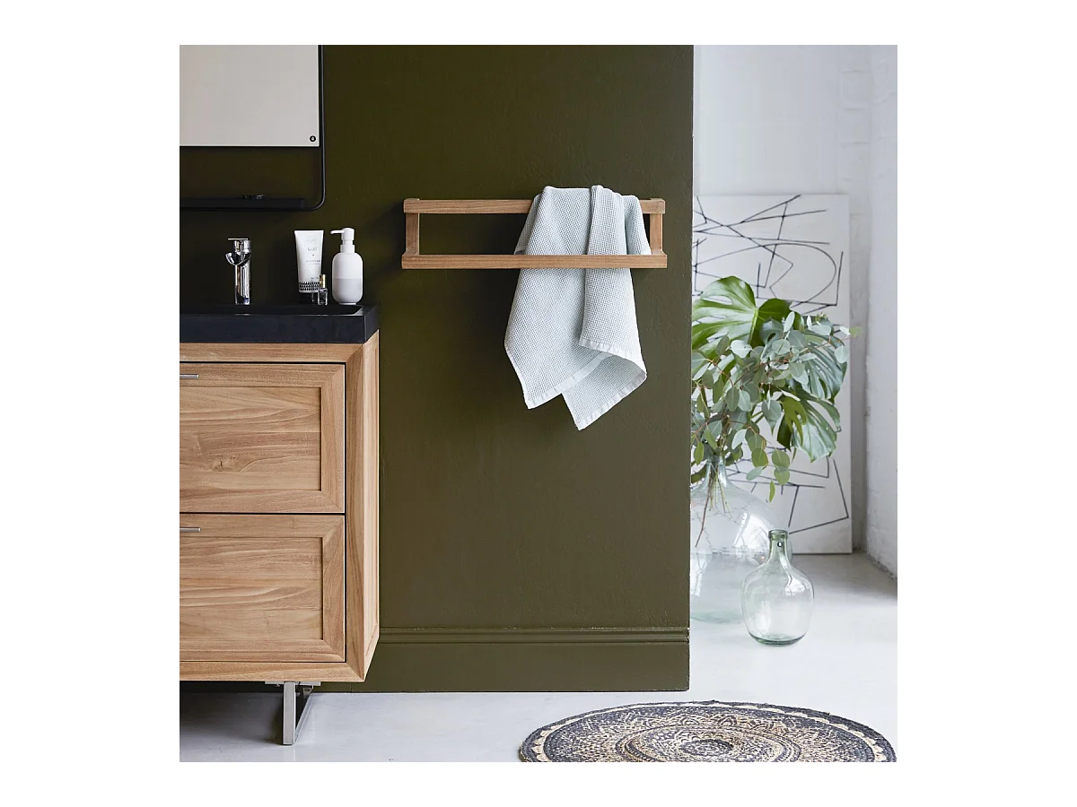 Porte serviette en bois de teck 60 Leo