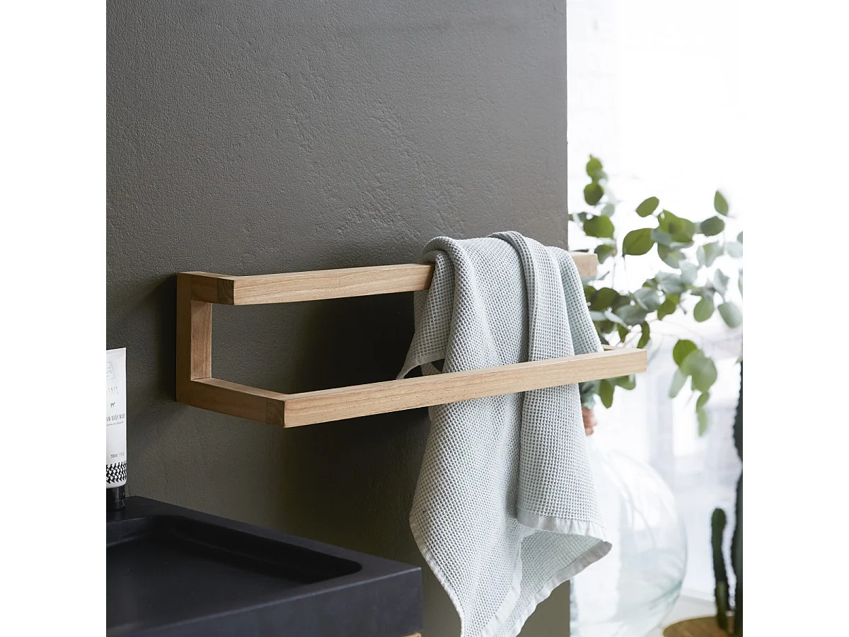 Porte serviette en bois de teck 60 Leo