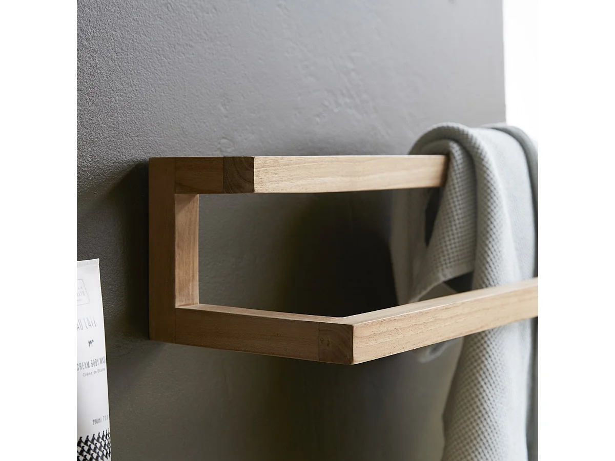 Porte serviette en bois de teck 60 Leo