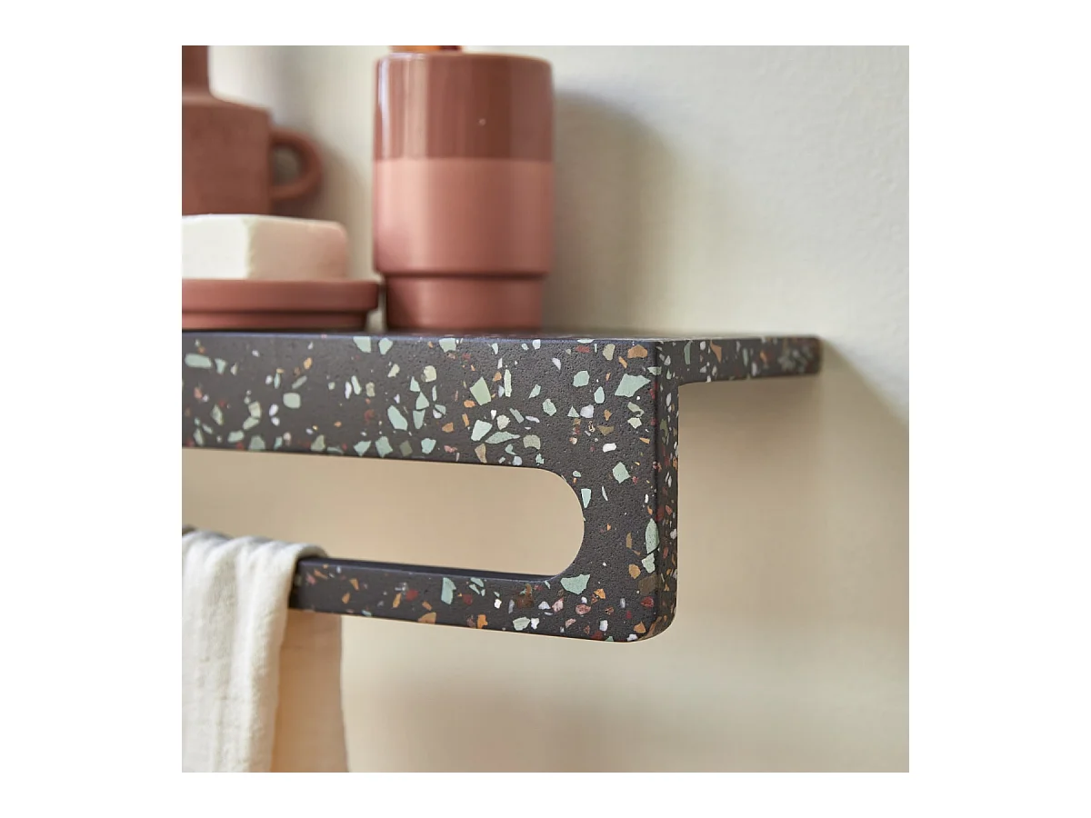 Porte serviette mural en terrazzo confetti Clea