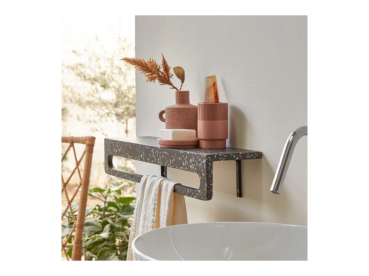 Porte serviette mural en terrazzo confetti Clea