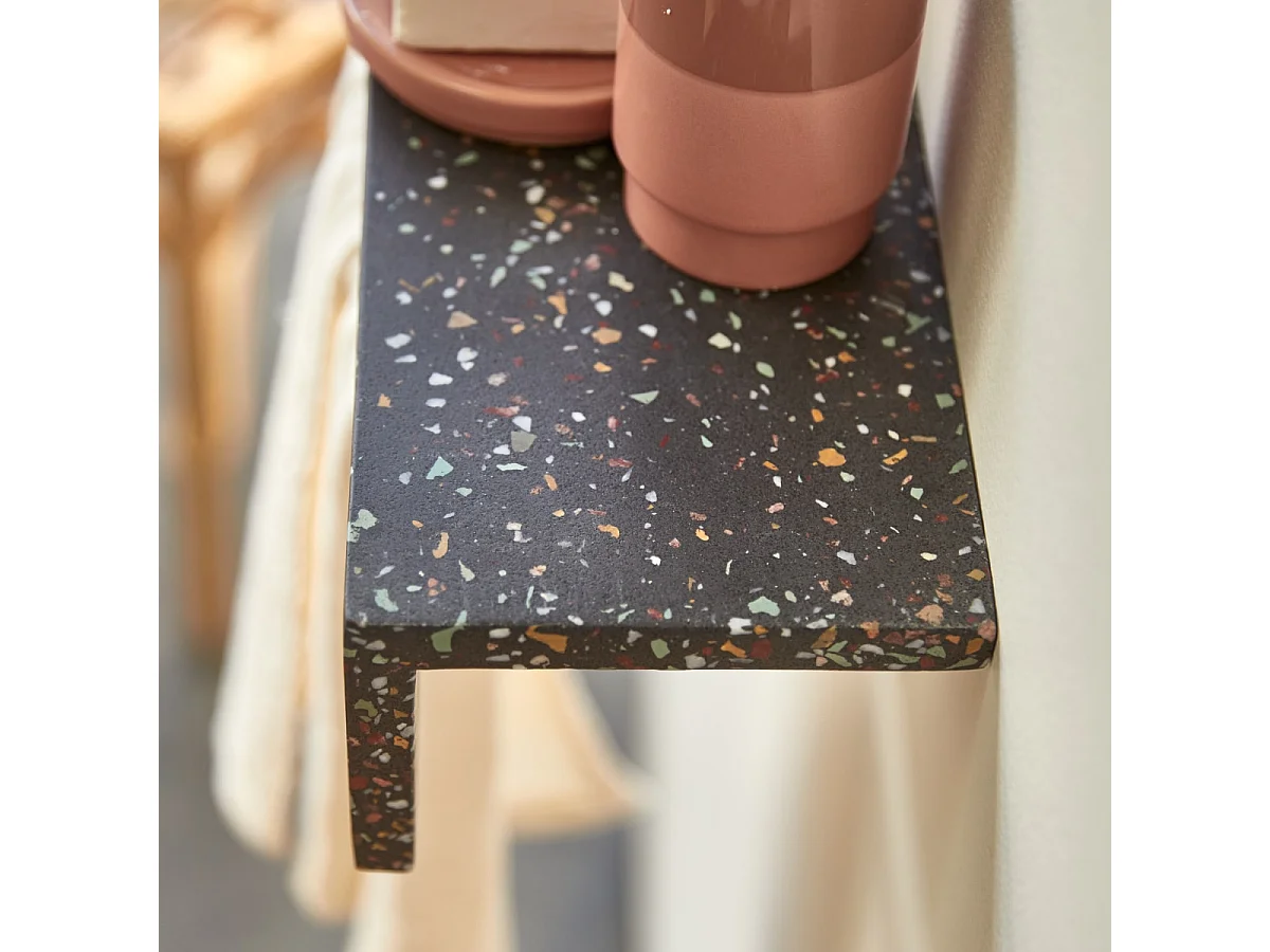 Clea - Wall mounted towel rail in confetti terrazzo