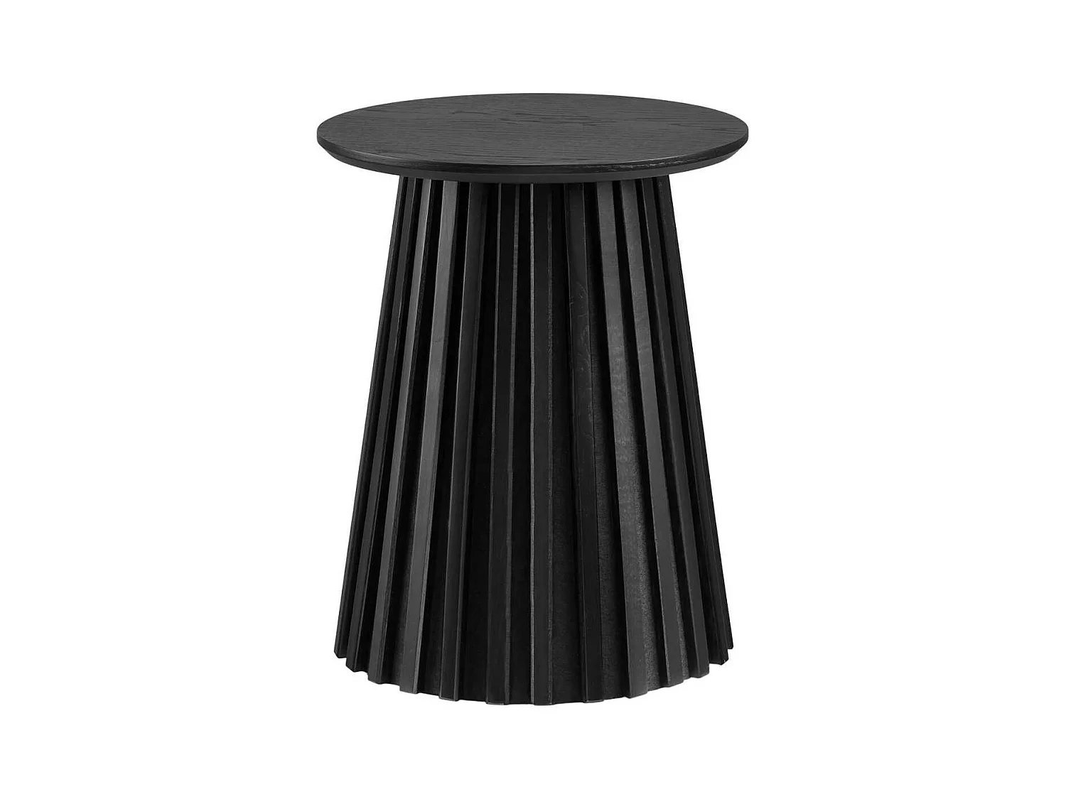 Table d'appoint Ronde Pied Central Relief MDF Placage Chêne noir - DUBLIN