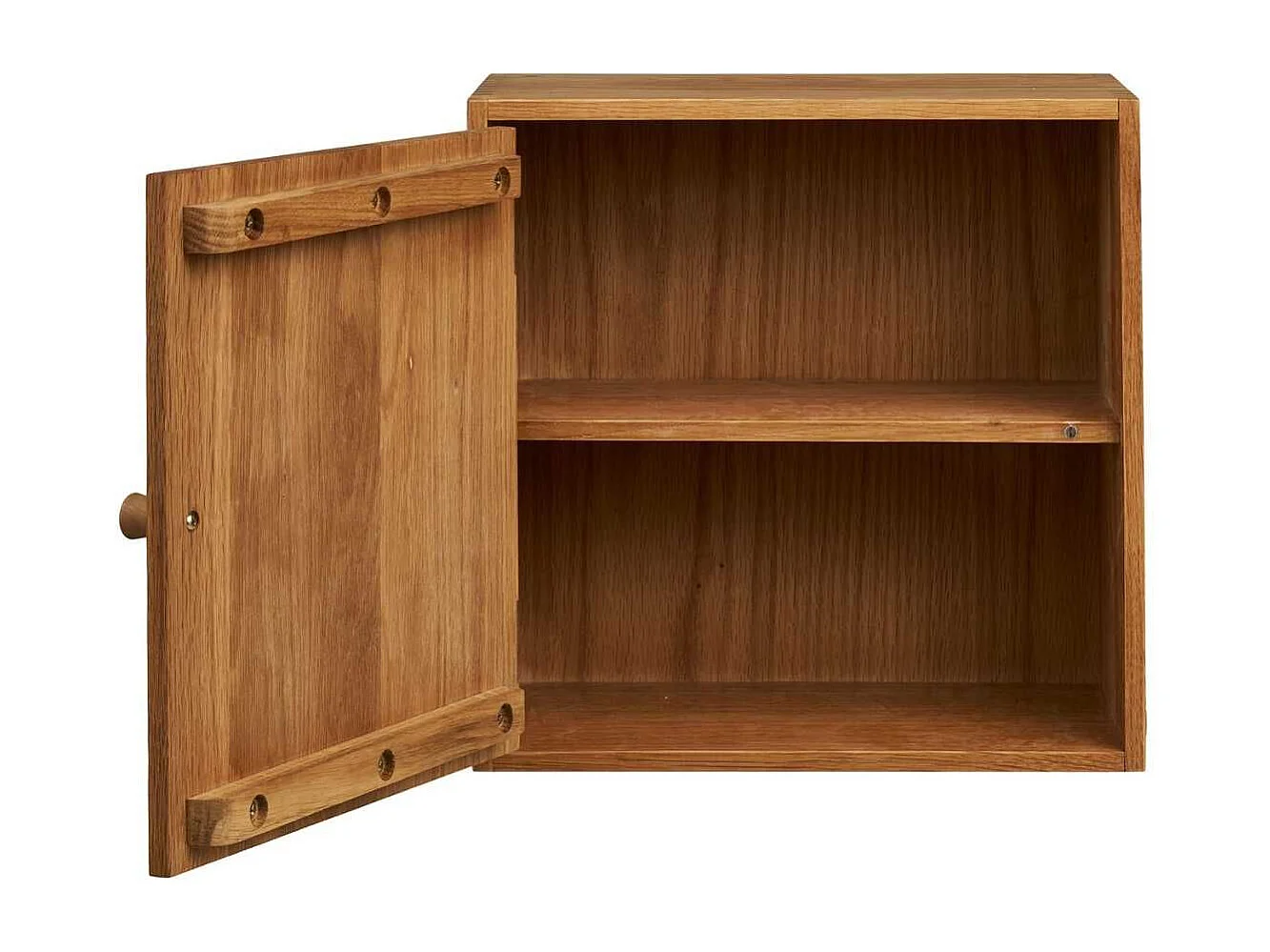 Cube de rangement 1 porte mural ou à poser en chêne massif - VALLY