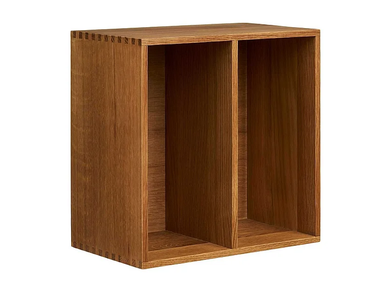 Cube de rangement 2 niveaux mural ou à poser en chêne massif - VALLY