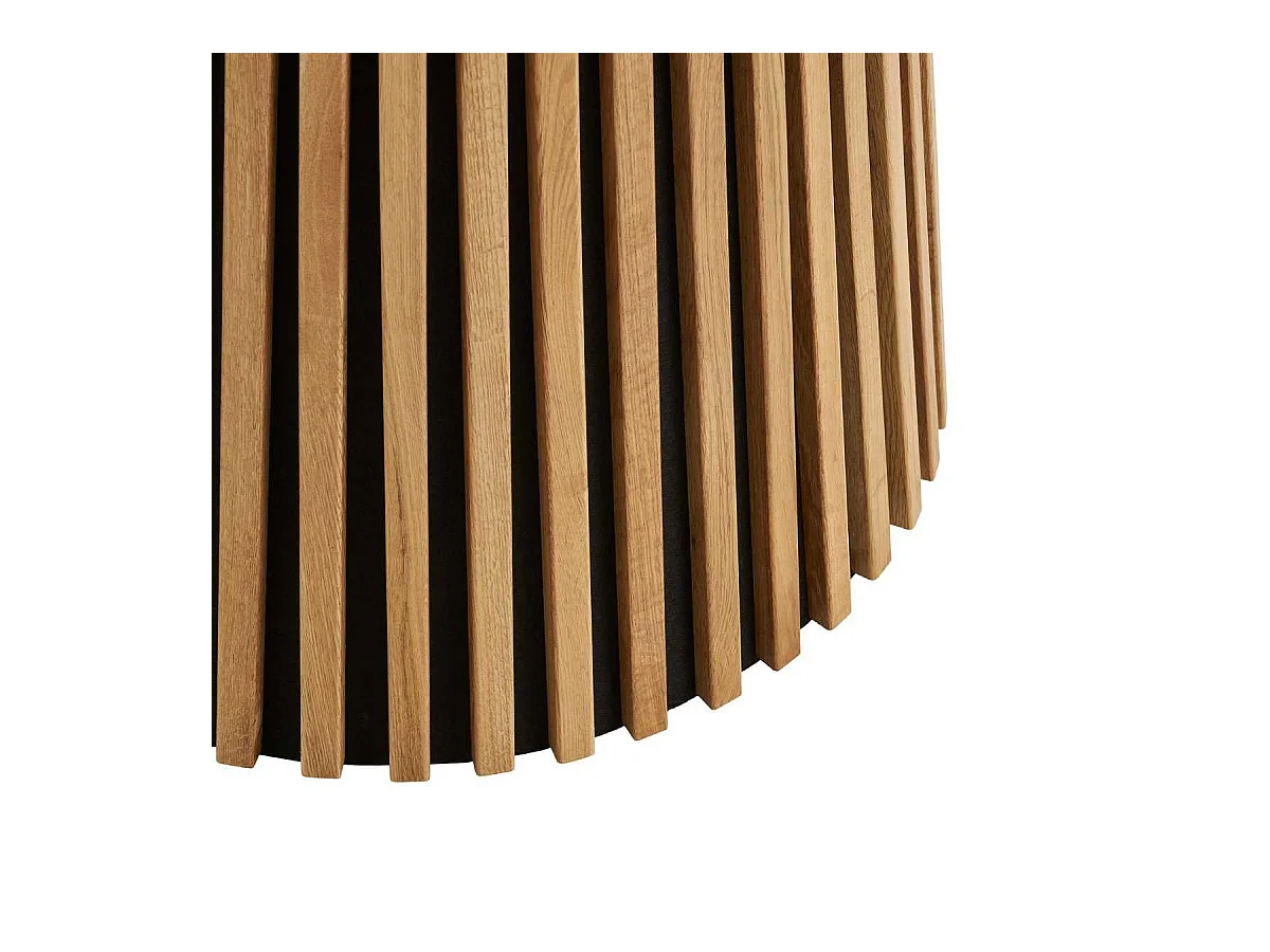 Table repas ronde Ø120cm Pied Central Relief MDF Placage Chêne clair - DUBLIN