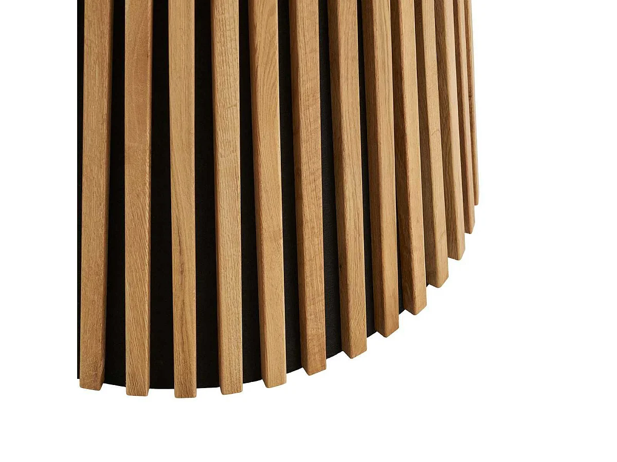 Table repas ronde Ø120cm Pied Central Relief MDF Placage Chêne clair - DUBLIN