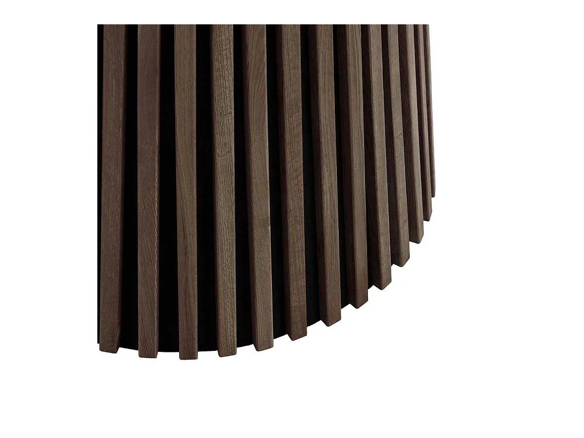 Table repas ronde Ø120cm Pied Central Relief MDF Placage Chêne fumé - DUBLIN