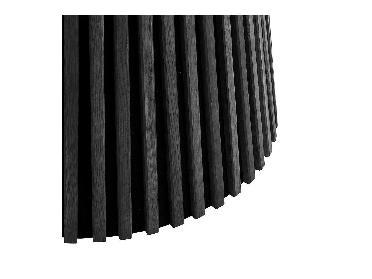 Table repas ronde Ø140cm Pied Central Relief MDF Placage Chêne noir - DUBLIN