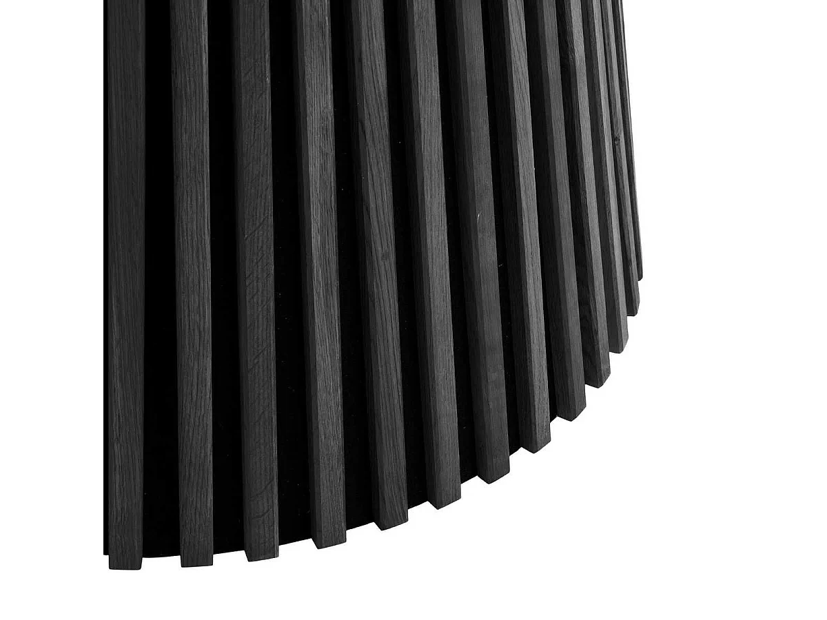 Table repas ronde Ø140cm Pied Central Relief MDF Placage Chêne noir - DUBLIN