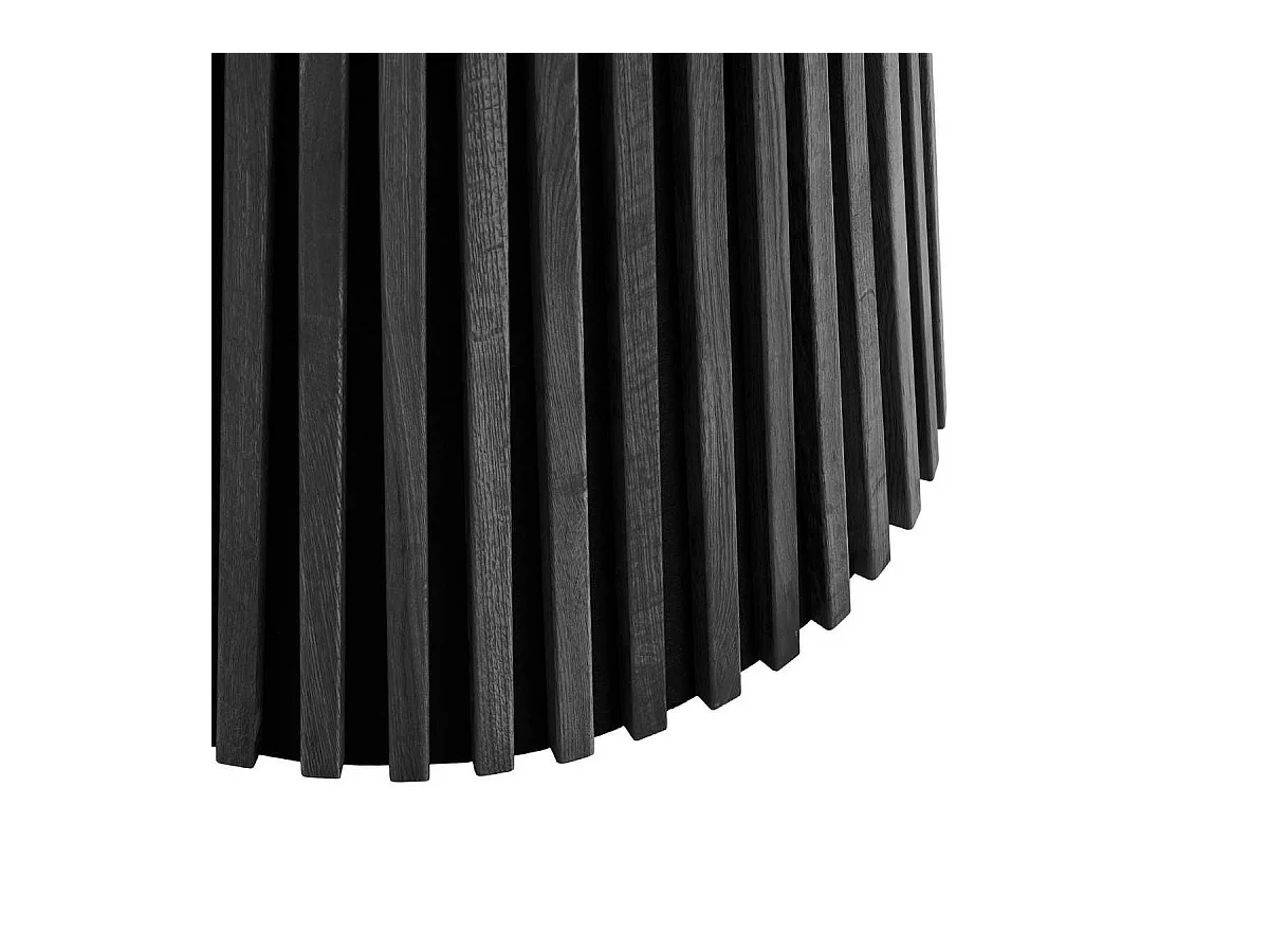 Table repas ronde Ø120cm Pied Central Relief MDF Placage Chêne noir - DUBLIN