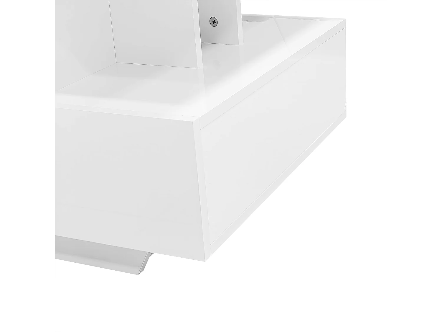Table basse LED avec 2 tiroirs de rangement et étagères ouvertes - blanc
