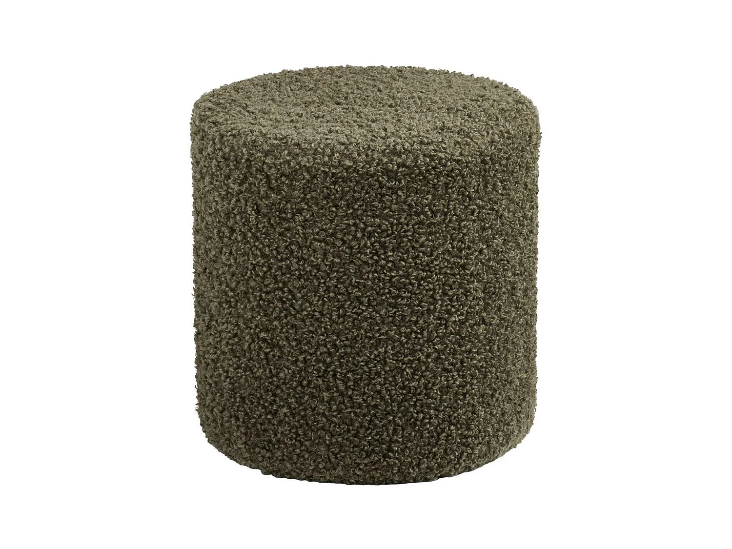Pouf Rond Ø34cm en Tissu Bouclé Coloris vert - BUBBEL