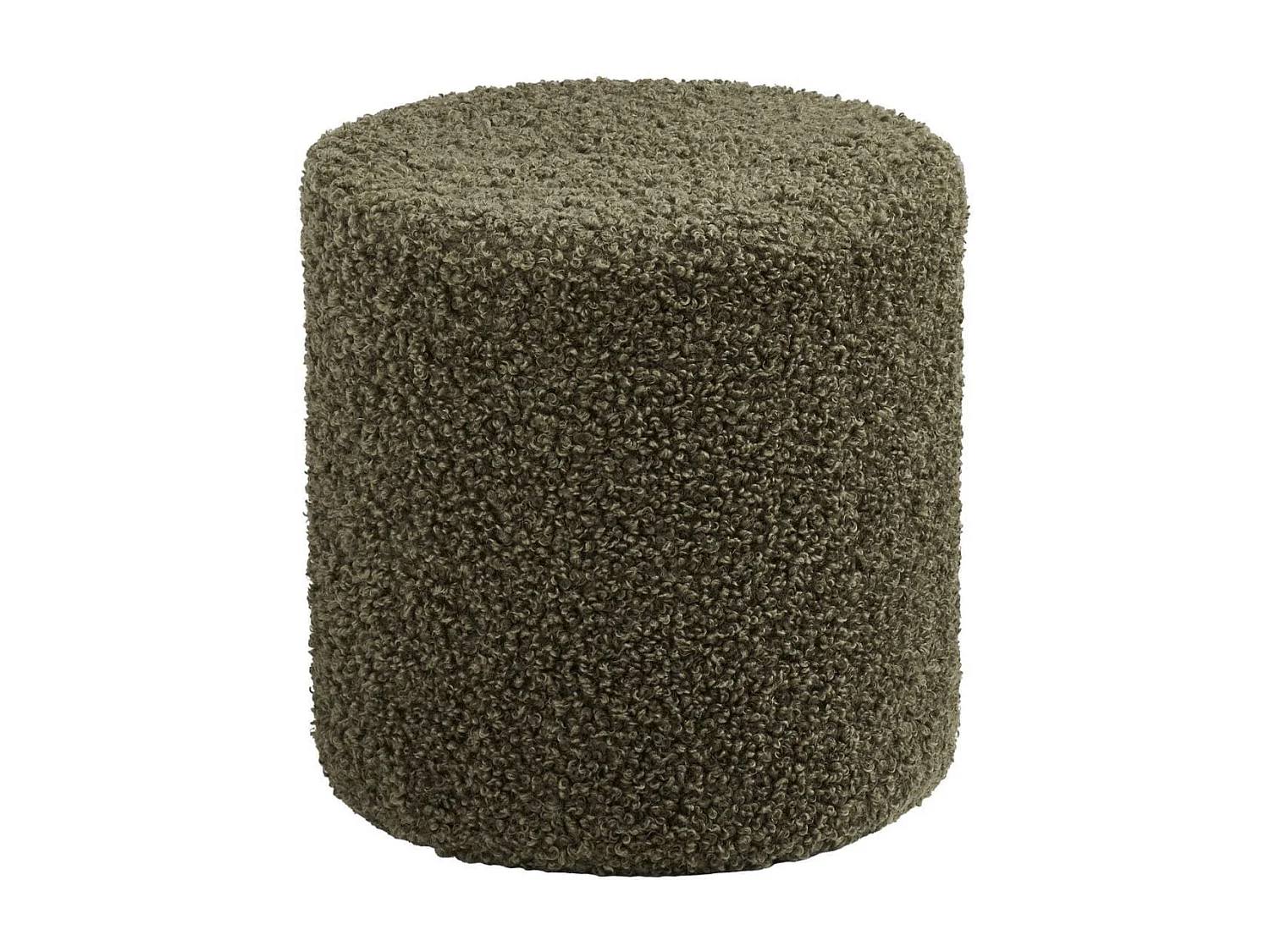 Pouf Rond Ø34cm en Tissu Bouclé Coloris vert - BUBBEL